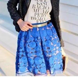 Anthropologie lace blue skirt